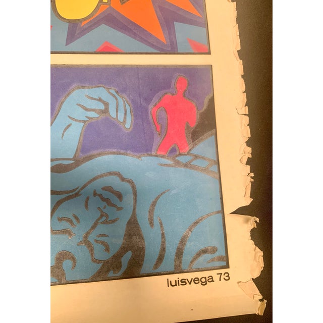 1973 Terror Ciego Pop Art Movie Poster Cuban Icaic Silkscreen by Luis Vega For Sale - Image 4 of 6