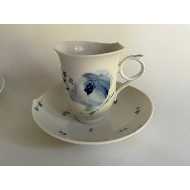 Form Wellenspiel Blue Flower Coffee Cup with Saucer and Plate from Meissen, 1990s, Set of 3 For Sale - Image 9 of 13