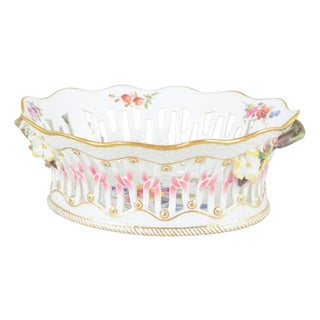 Large Reticulated Oval Saxon Flower Bowl in Porcelain from Royal Copenhagen, 1900s For Sale