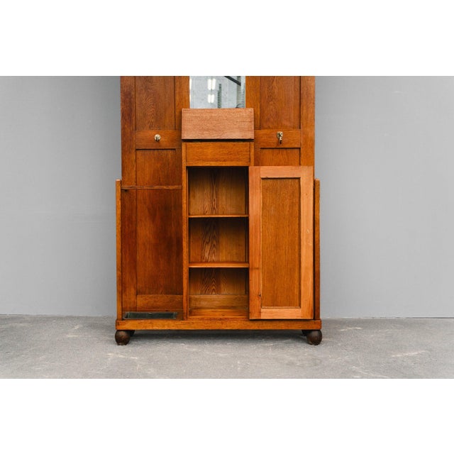 Early 20th Century Art Nouveau Wardrobe in Oak For Sale - Image 15 of 18