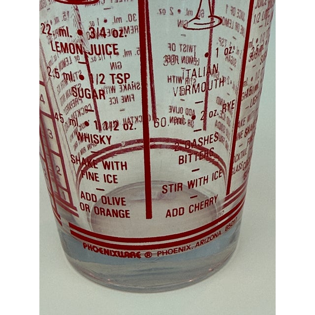 Vintage Mid-Century Modern Bar Ware Phoenixware Bar Measuring Drink Glass For Sale - Image 12 of 13