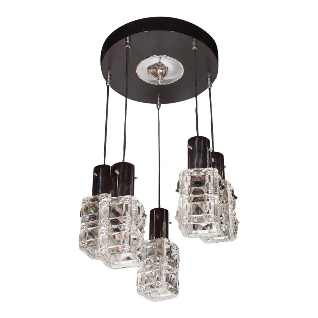 Mid-Century Modern Five Pendant Fixture by J.T. Kalmar For Sale