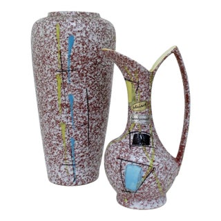 West German Ceramic Vases, Set of 2 For Sale