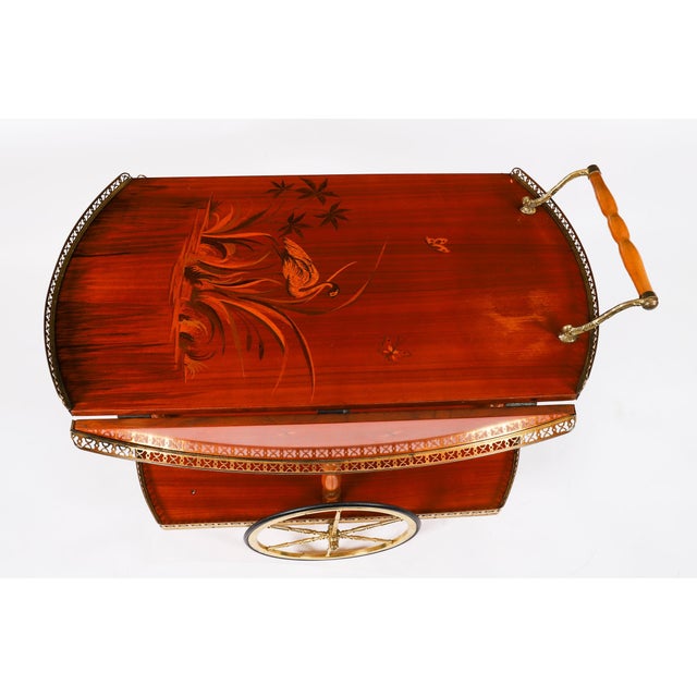 Vintage Italian Sorrento Marquetry Drinks Trolley For Sale - Image 5 of 18