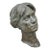 Vintage Patinated Cast Bronze Bust Statue Sculpture of Woman With Pinned Hair For Sale