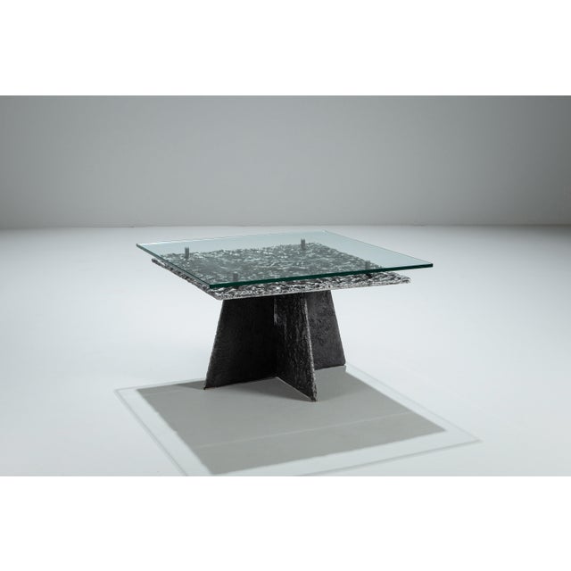 Brutalist Brutalist Coffee Table in Aluminium, 1970s For Sale - Image 3 of 14