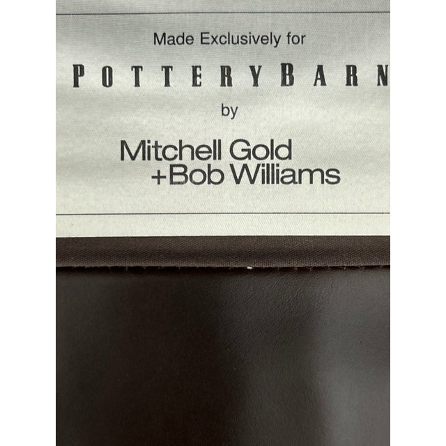 Manhattan Roll Arm Top-Grain Leather Club Chair & Ottoman – Mitchell Gold + Bob Williams for Pottery Barn For Sale - Image 12 of 12