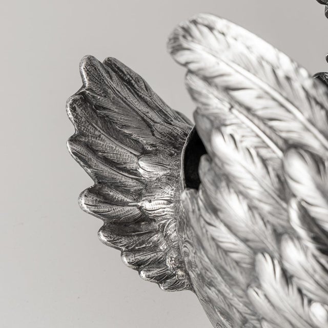 Antique German Silver Swan Jardinière, 1910s For Sale - Image 10 of 17