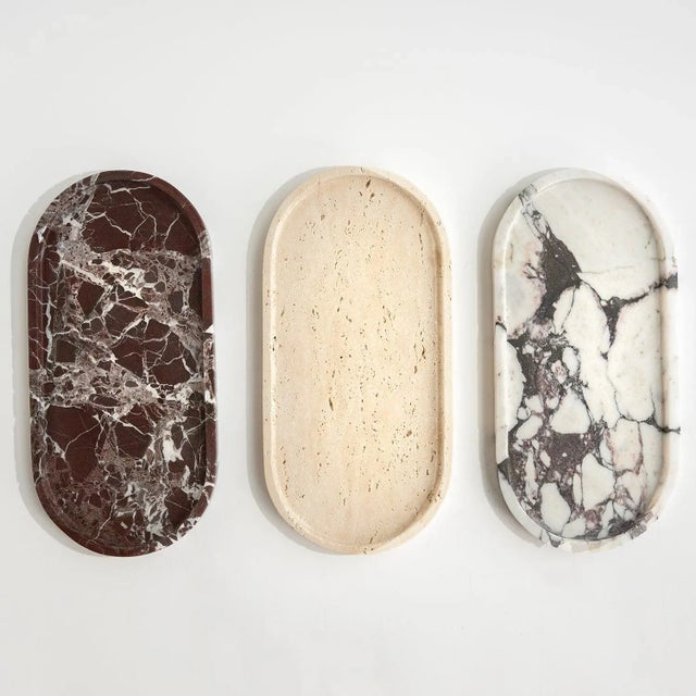 Calacatta Marble Oval Tray from Kiwano Concept For Sale - Image 4 of 6