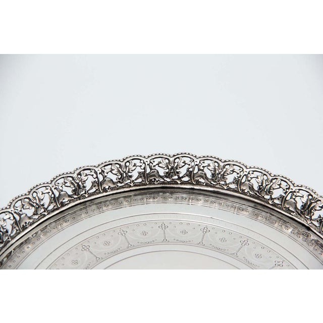 Circular Silver Ticket Holder with Wire Rack and Bows For Sale - Image 3 of 5
