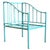 Wrought Iron Turquoise Lounge Chair for Outdoor with Grid Seat For Sale - Image 10 of 18