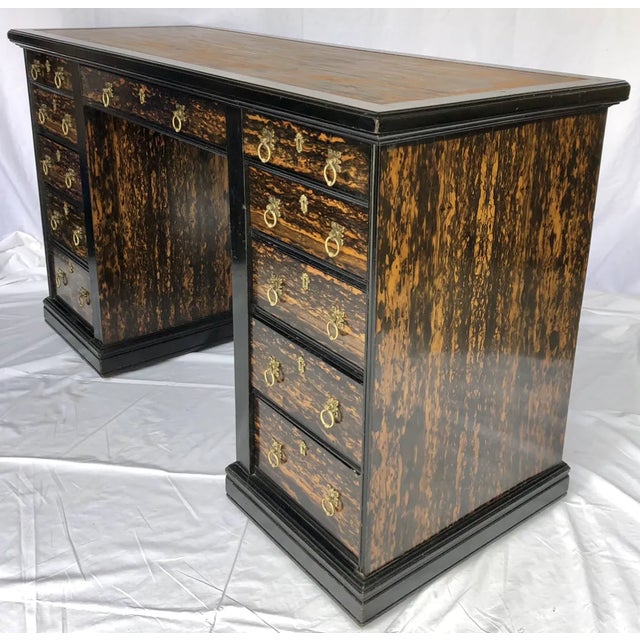English Early 19th C. English, Gillows of Lancaster, Calamander Partners Desk C.1830 For Sale - Image 3 of 12