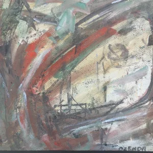 François Ozenda, Composition, 1960, Signed Gouache