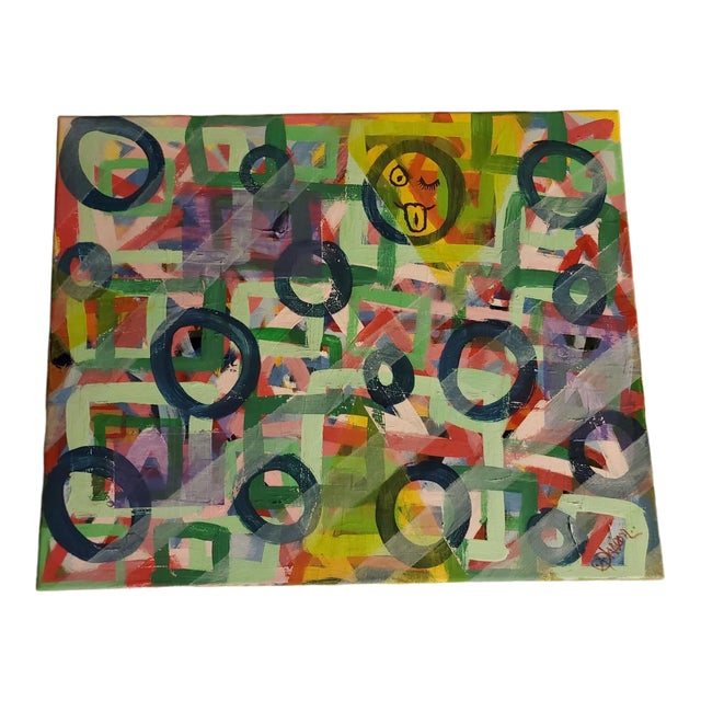 "Yeah Right" Contemporary Abstract Acrylic Painting by Sharon For Sale