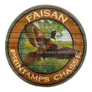 Late 20th Century Pheasant Revolving Server “Faison Printamps Chasse” For Sale