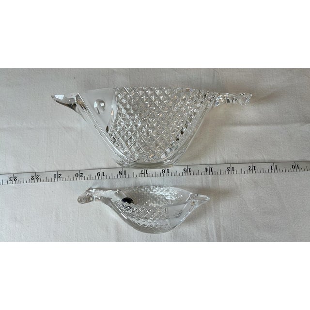 Transparent 1980s Gus Khrustanly Lead Crystal Fish Shaped Dishes Set of 2 For Sale - Image 8 of 8