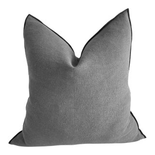 Stone Wash French Linen Accent Pillow For Sale