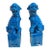 1980s Chinese Blue Ceramic Fu Dogs - a Pair For Sale
