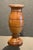 Antique English treenware bud vase. Baluster form with ribbed decoration. Unsigned.