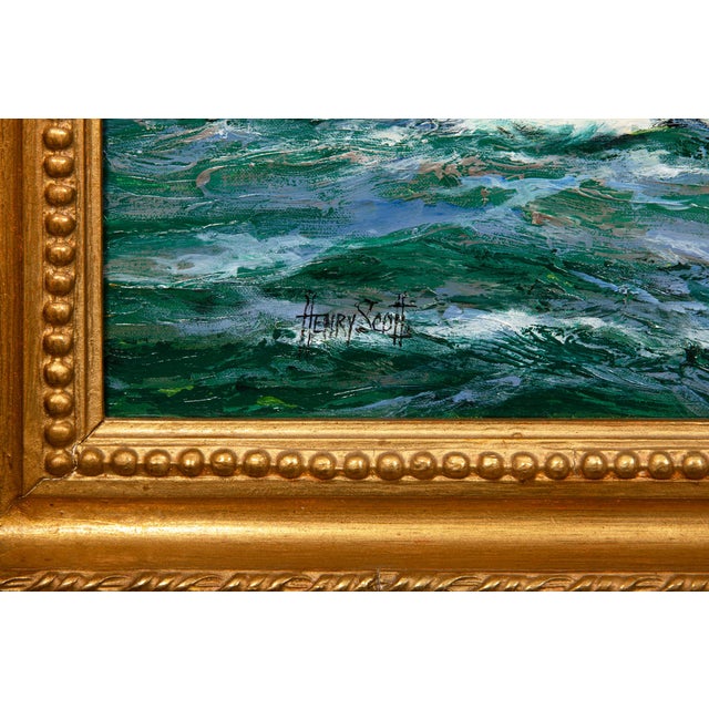Fine Maritime Seascape Painting of American Clipper Ships by Henry Scott For Sale - Image 10 of 15