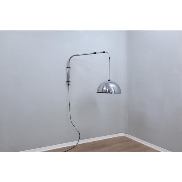 Vintage Extendable Hanging Chrome Wall Lamp, 1970s For Sale - Image 3 of 12