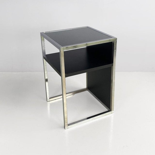 Italian Modern Chromed Steel, Wood and Glass Table, 1990s For Sale - Image 4 of 18