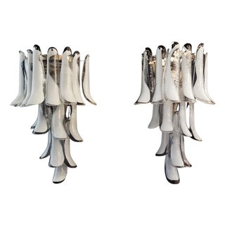 Italian Petal Murano Sconces in the style of Mazzega, 1970s, Set of 2 For Sale
