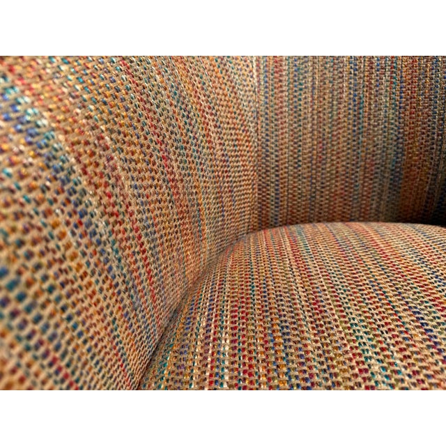 Vintage Milo Baughman Style Sculptural Swivel Barrel Lounge Chairs by Classic Gallery, Pair For Sale - Image 15 of 15