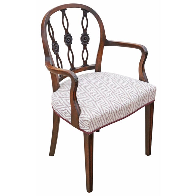 Antique Mahogany Elbow Chair, 1800s For Sale - Image 3 of 10