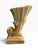 A striking vintage ceramic vase featuring an expressive, sweeping silhouette, curled sculptural detail, and a richly...
