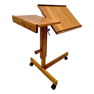 Mid 20th Century Danish Teak Wood Adjustable Side Table/Music Stand/Lectern by Furbo Spottrup For Sale