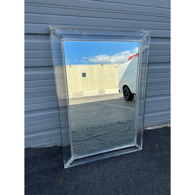 Karl Springer 1970s Lucite Mirror For Sale - Image 4 of 5