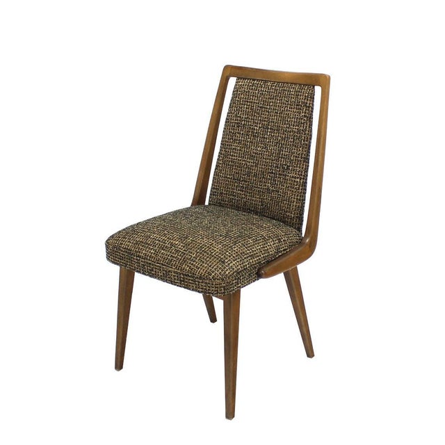 Arne Vodder Set of Four Mid-Century Modern Blond Wood Side Dining Chairs New Upholstery MINT For Sale - Image 4 of 8