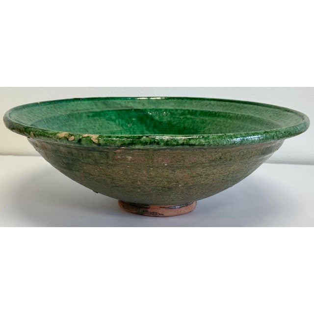 Late 20th Century Vintage Oversized Green Glazed Bowl For Sale - Image 5 of 7