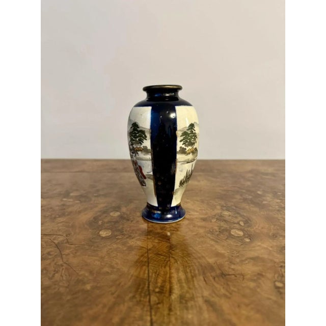 Antique Japanese Satsuma Baluster Shaped Vase, 1900 For Sale - Image 3 of 6