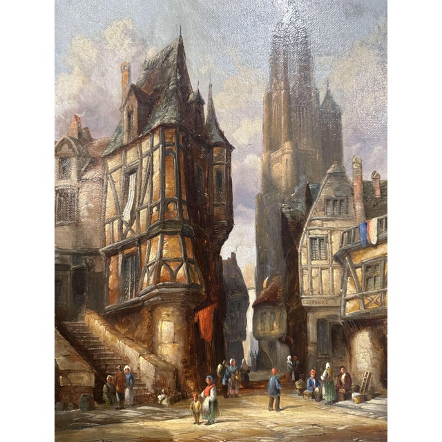 Pair 19th Century European Townscape Oil Paintings by H. Schafer For Sale - Image 10 of 15