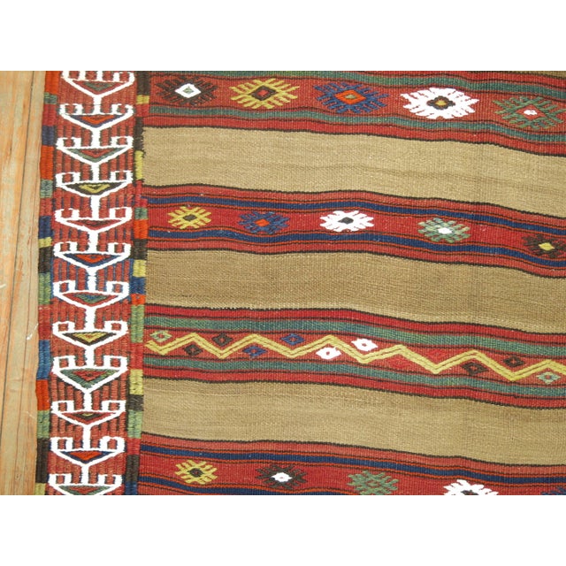 Mid 20th Century Vintage Turkish Tribal Kilim with Camel Field - 3'6" x 4'10" For Sale - Image 5 of 6