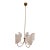 Contemporary 5 Light Chandelier With White Shades For Sale