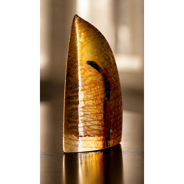 Postmodern Vintage Kosta Boda Bertil Vallien Signed Miniature Halfboat Sculpture Stand Tall 99311 For Sale - Image 3 of 4