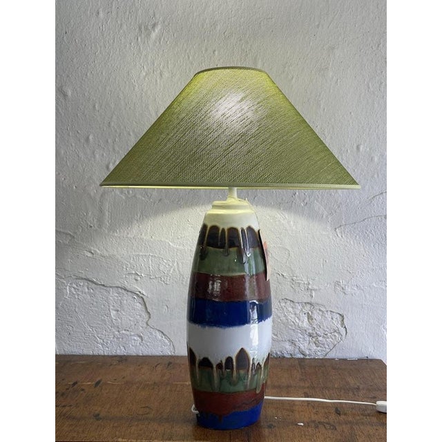Green Ceramic Table Lamp from Vincent Cadeaux S.A., France, 1960s-1970s For Sale - Image 8 of 11