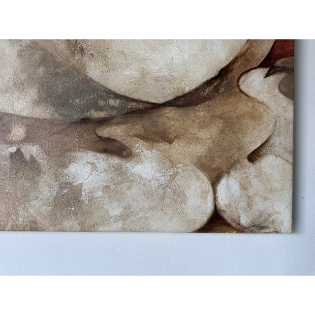 1980s Large Vintage Expressionist Abstract Acrylic on Canvas Painting – Signed For Sale - Image 9 of 11