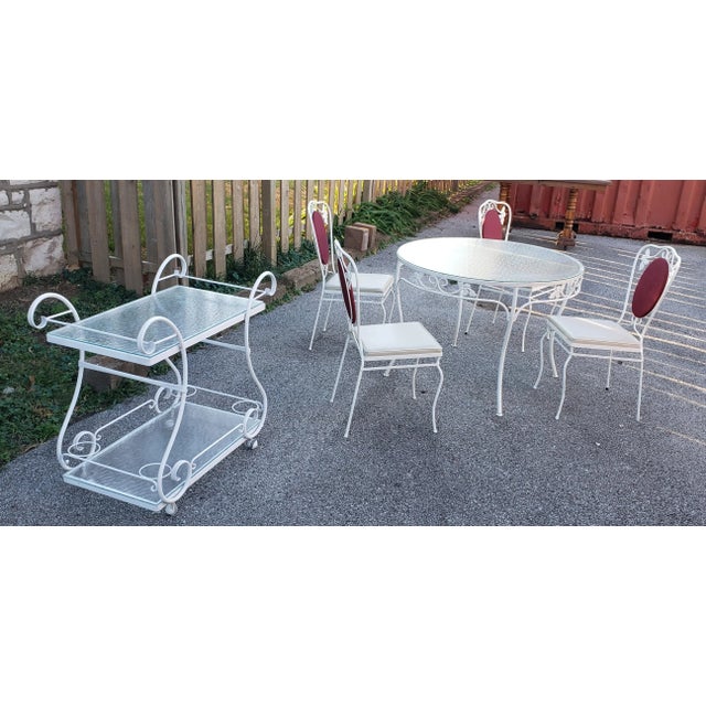 1950's Vintage Outdoor Dining Set With Side Cart Chairish