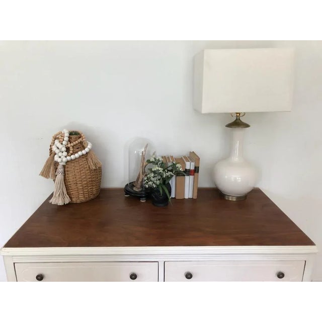 American American Antique White Chest of Drawers Dresser With Legs For Sale - Image 3 of 8