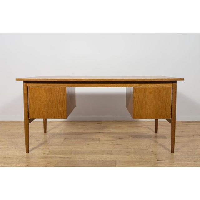 1960s Mid-Century Modern Oak Executive Desk, Denmark, 1960s For Sale - Image 5 of 18