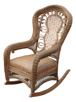 Antique Heywood Brothers & Company Wicker Rocking Chair