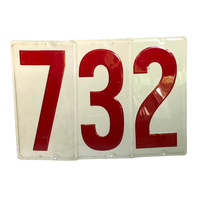 Vintage Aluminum Signs: "7", "3" and "2" - 3 Pieces For Sale