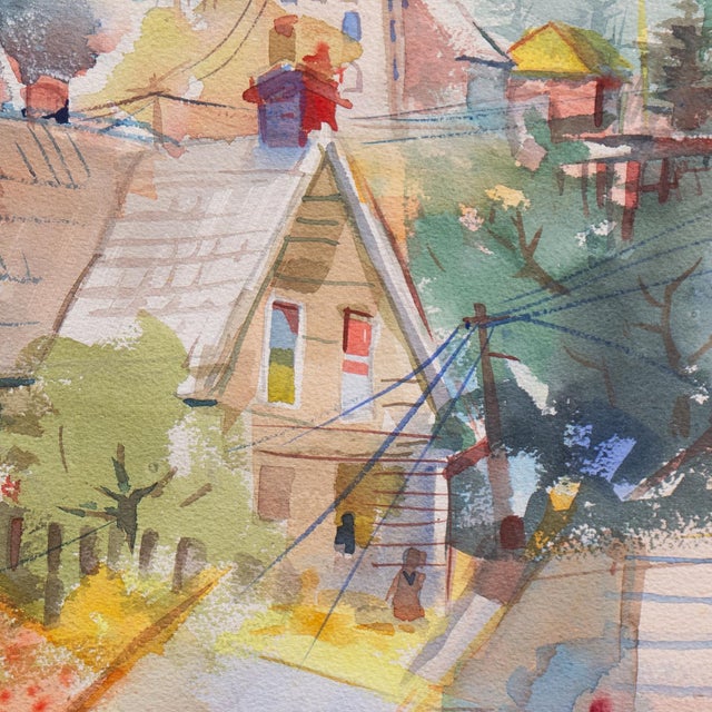 1960s 'Urban Neighborhood' by G. O. Heyder, 1968, Mid-Century American School, Industrial For Sale - Image 5 of 8