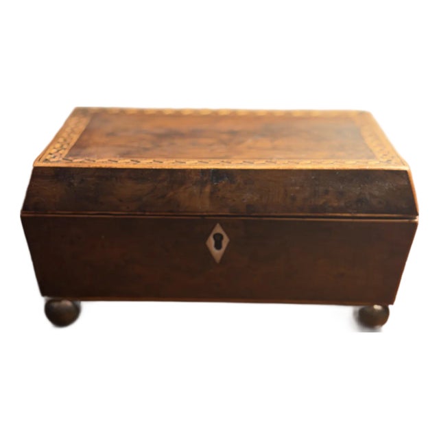 Mid 19th Century Burl Wood Jewelry Box For Sale