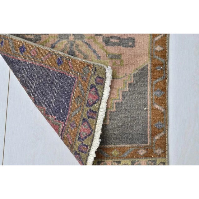 Small Anatolian Entryway Mat in Faded Wool For Sale - Image 5 of 6
