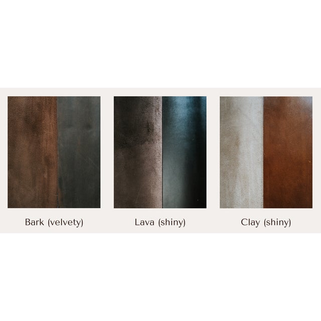 Modern Tripolina Folding Chair in Oak, Leather & Brass For Sale - Image 9 of 11